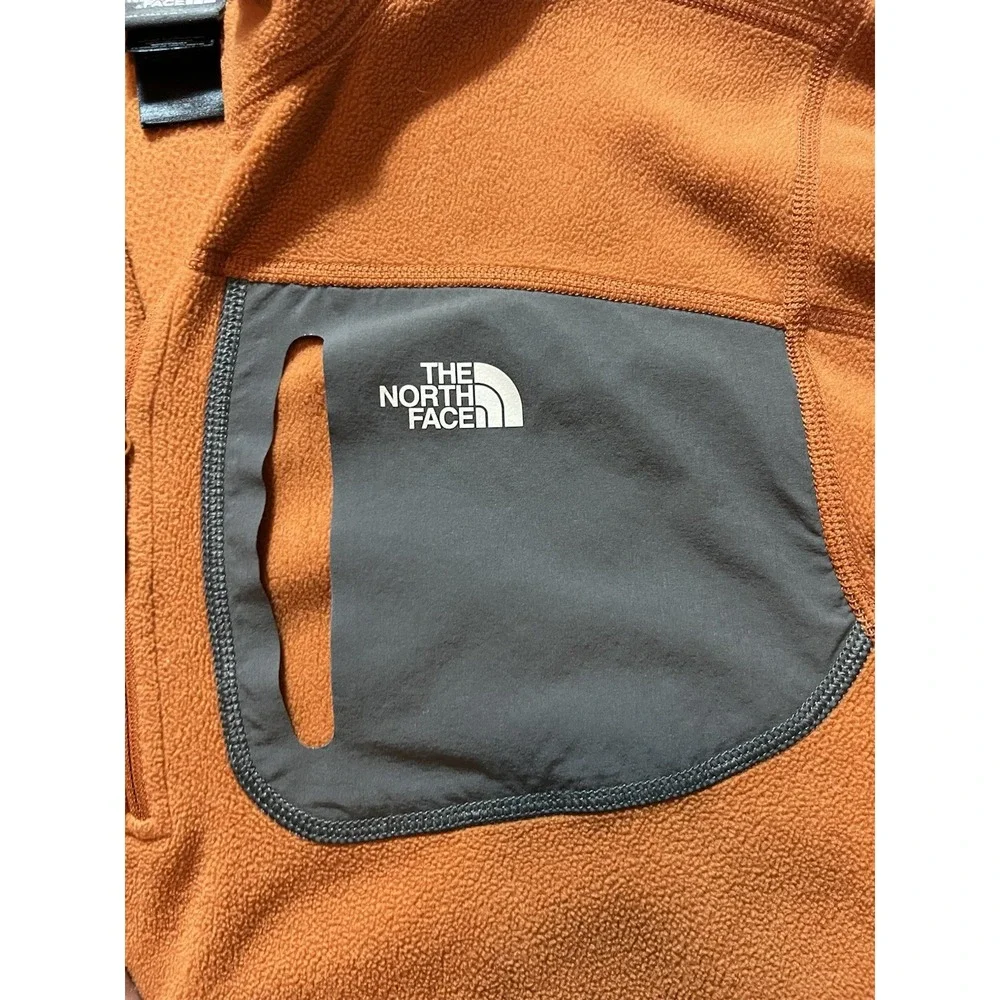 The North Face Men's Crest Fleece Pullover Size M Grey Chest Pocket Long Sleeve